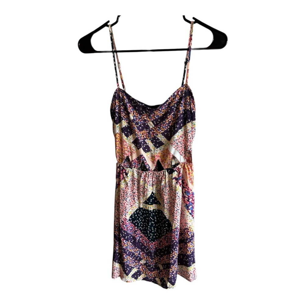 Divided Multicolor Patchwork Mini Dress - Picture 2 of 5